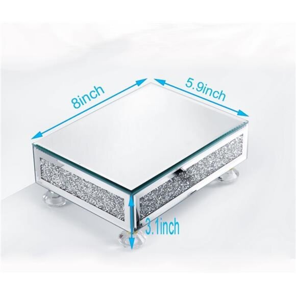 Gold Mirrored Display Tray Riser Decorative Pedestal Stand Bathroom Kitchen Deco - Picture 3 of 8